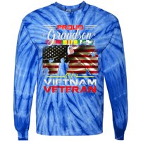 Proud Grandson Of Vietnam Veteran Gift For Boys Cute Gift Tie-Dye Long Sleeve Shirt