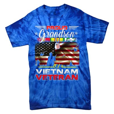 Proud Grandson Of Vietnam Veteran Gift For Boys Cute Gift Tie-Dye T-Shirt