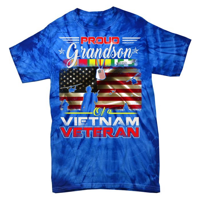 Proud Grandson Of Vietnam Veteran Gift For Boys Cute Gift Tie-Dye T-Shirt