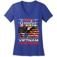 Proud Grandson Of Vietnam Veteran Gift For Boys Cute Gift Women's V-Neck T-Shirt