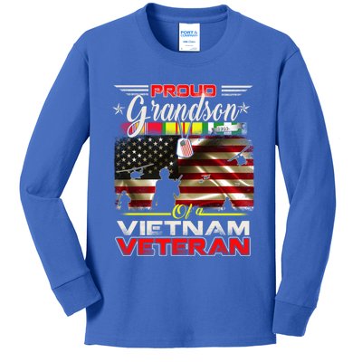 Proud Grandson Of Vietnam Veteran Gift For Boys Cute Gift Kids Long Sleeve Shirt