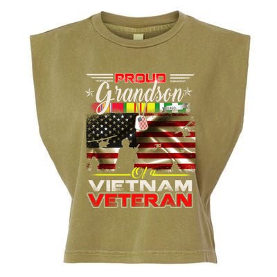 Proud Grandson Of Vietnam Veteran Gift For Boys Cute Gift Garment-Dyed Women's Muscle Tee