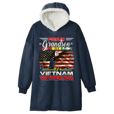 Proud Grandson Of Vietnam Veteran Gift For Boys Cute Gift Hooded Wearable Blanket