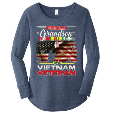 Proud Grandson Of Vietnam Veteran Gift For Boys Cute Gift Women's Perfect Tri Tunic Long Sleeve Shirt