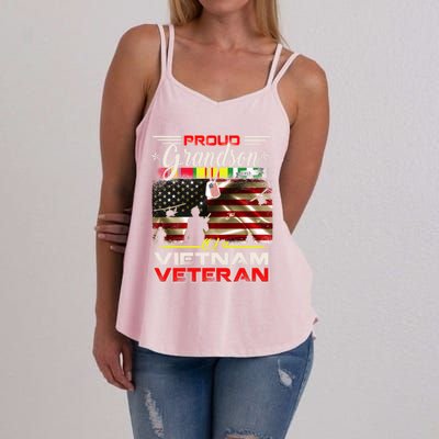 Proud Grandson Of Vietnam Veteran Gift For Boys Cute Gift Women's Strappy Tank