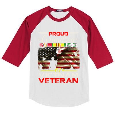 Proud Grandson Of Vietnam Veteran Gift For Boys Cute Gift Kids Colorblock Raglan Jersey