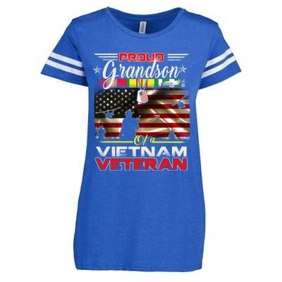 Proud Grandson Of Vietnam Veteran Gift For Boys Cute Gift Enza Ladies Jersey Football T-Shirt