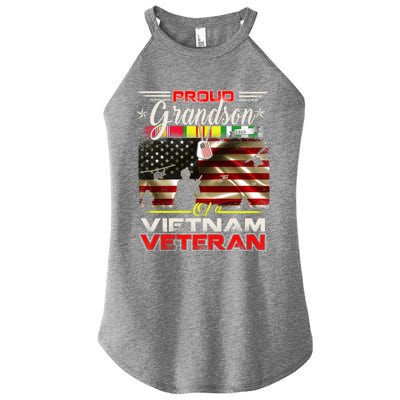 Proud Grandson Of Vietnam Veteran Gift For Boys Cute Gift Women's Perfect Tri Rocker Tank