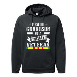 Proud Grandson Of A Vietnam Veteran Performance Fleece Hoodie