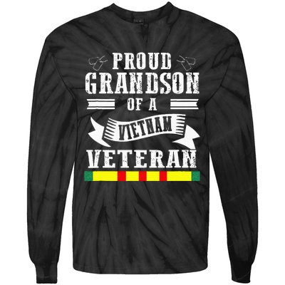 Proud Grandson Of A Vietnam Veteran Tie-Dye Long Sleeve Shirt