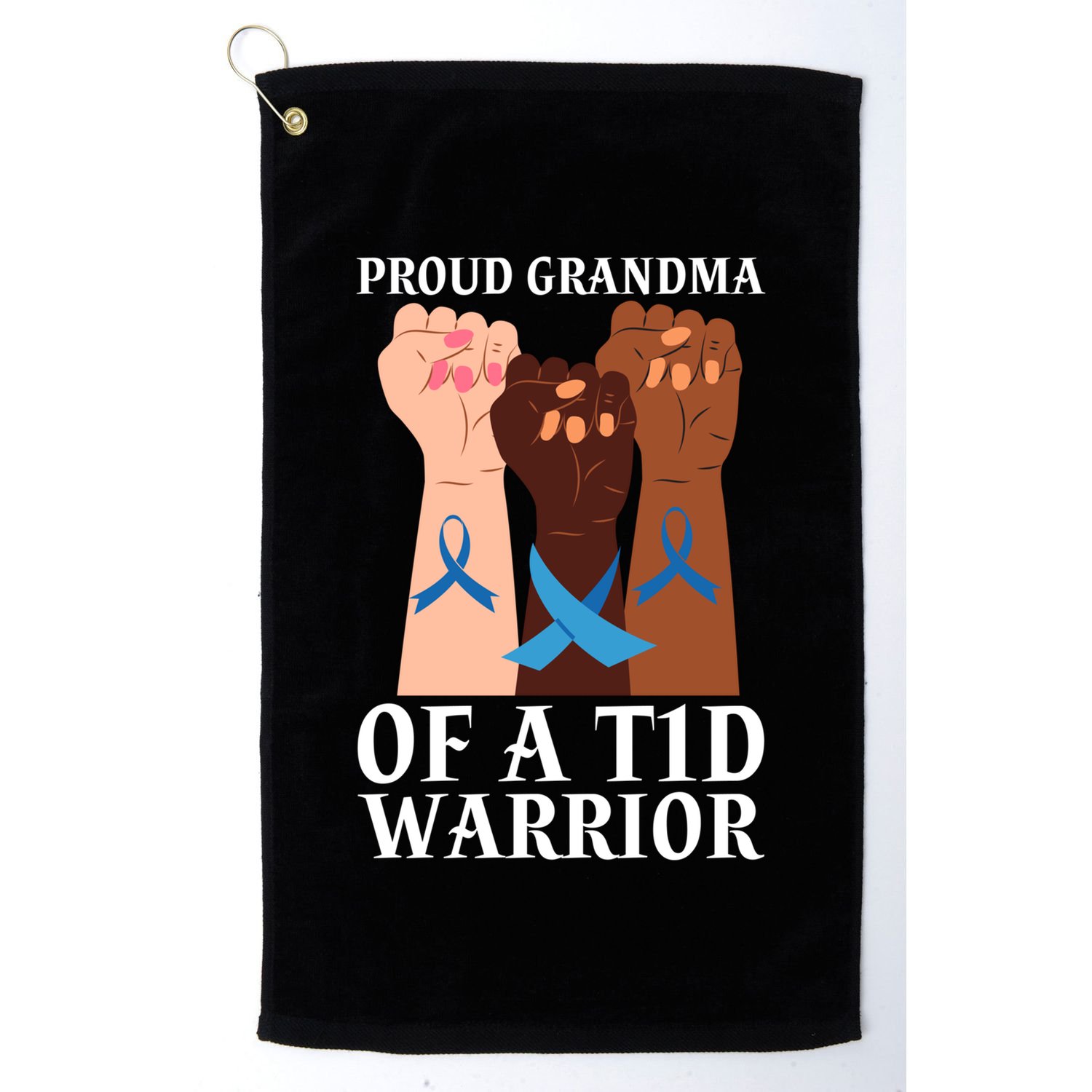 Proud Grandma Of A T1d Warrior Diabetes Awareness Cool Gift Golf Towel
