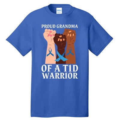 Proud Grandma Of A T1d Warrior Diabetes Awareness Cool Gift Tall T-Shirt