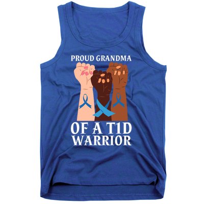 Proud Grandma Of A T1d Warrior Diabetes Awareness Cool Gift Tank Top