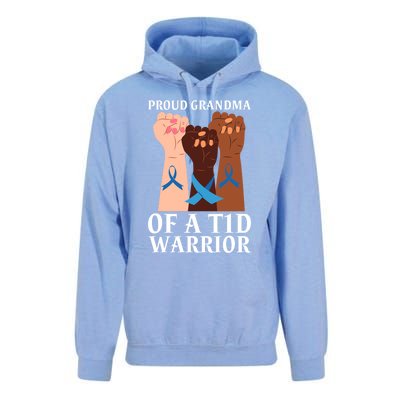 Proud Grandma Of A T1d Warrior Diabetes Awareness Cool Gift Unisex Surf Hoodie