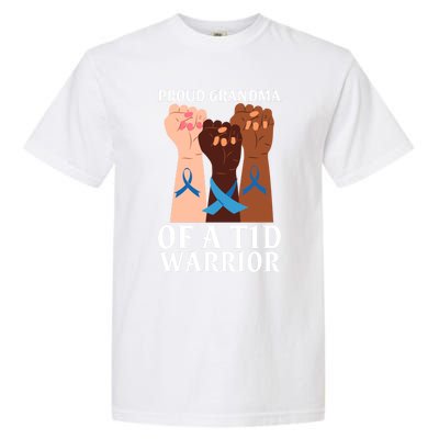 Proud Grandma Of A T1d Warrior Diabetes Awareness Cool Gift Garment-Dyed Heavyweight T-Shirt