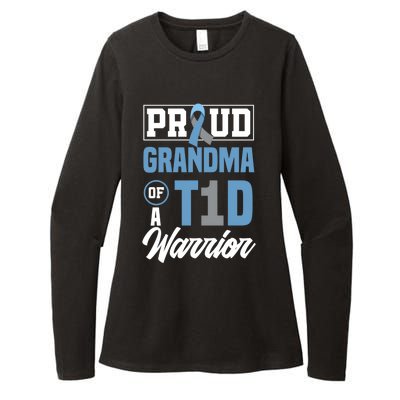 Proud Grandma Of A T1d Warrior Diabetes Awareness Gift Womens CVC Long Sleeve Shirt