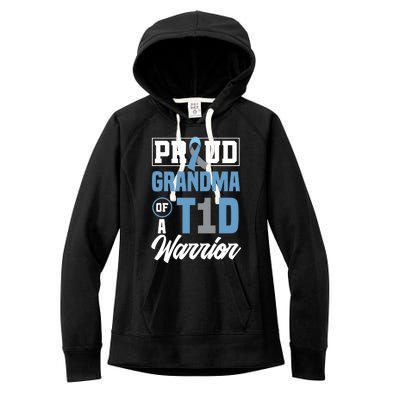 Proud Grandma Of A T1d Warrior Diabetes Awareness Gift Women's Fleece Hoodie