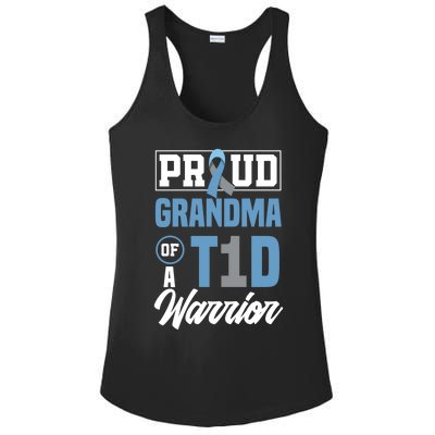 Proud Grandma Of A T1d Warrior Diabetes Awareness Gift Ladies PosiCharge Competitor Racerback Tank