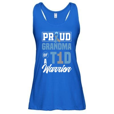 Proud Grandma Of A T1d Warrior Diabetes Awareness Gift Ladies Essential Flowy Tank