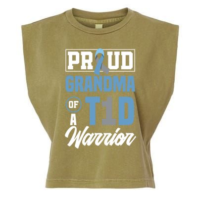 Proud Grandma Of A T1d Warrior Diabetes Awareness Gift Garment-Dyed Women's Muscle Tee