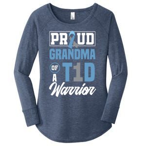 Proud Grandma Of A T1d Warrior Diabetes Awareness Gift Women's Perfect Tri Tunic Long Sleeve Shirt