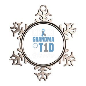 Proud Grandma Of A T1d Warrior Diabetes Awareness Gift Metallic Star Ornament