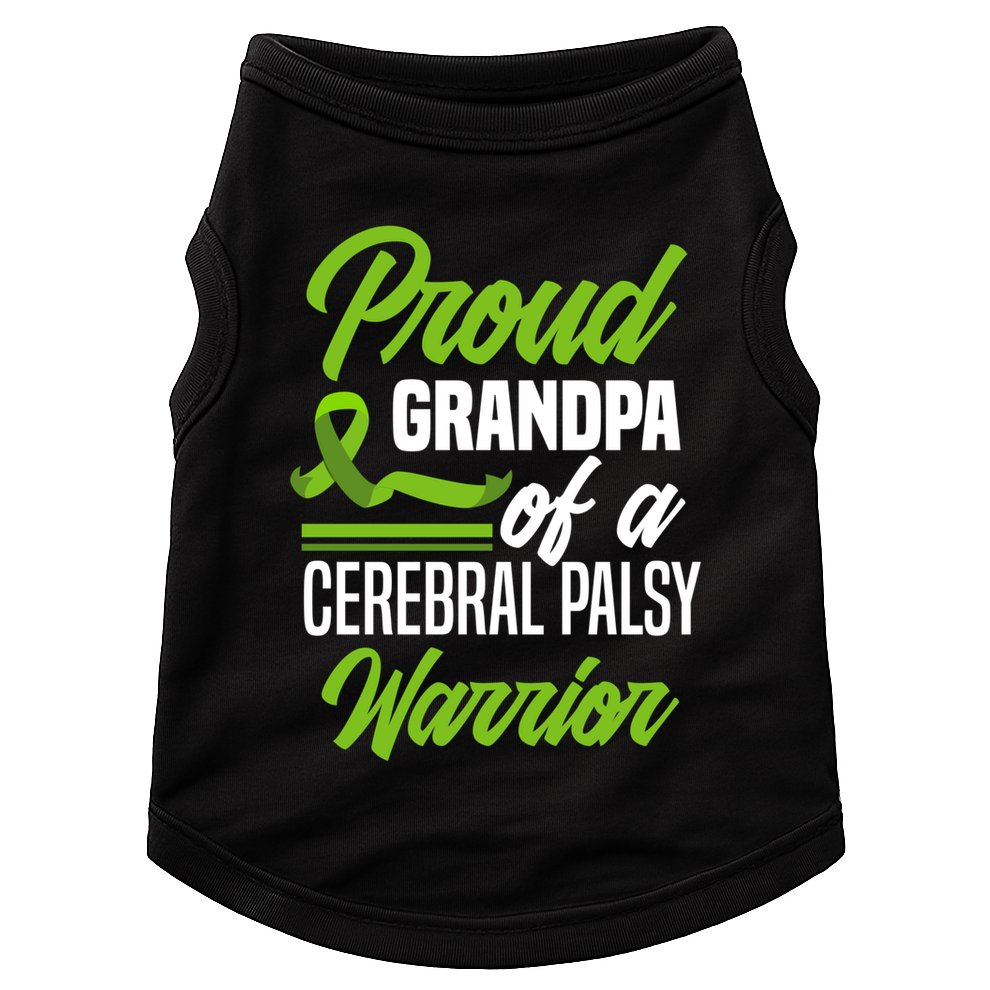 Proud Grandpa Of A Cerebral Palsy Warrior Cerebral Palsy Gift Doggie Tank