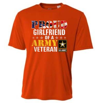 Proud Girlfriend Of A Army Veteran American Flag Military Cooling Performance Crew T-Shirt