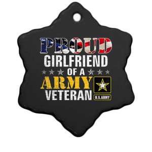 Proud Girlfriend Of A Army Veteran American Flag Military Ceramic Star Ornament