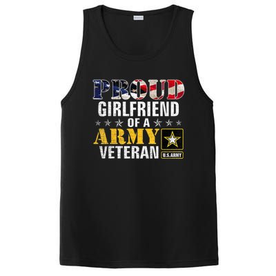 Proud Girlfriend Of A Army Veteran American Flag Military PosiCharge Competitor Tank