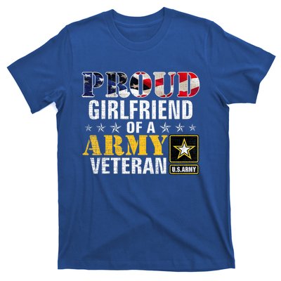 Proud Girlfriend Of A Army Veteran American Flag Military T-Shirt