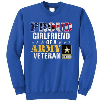 Proud Girlfriend Of A Army Veteran American Flag Military Tall Sweatshirt