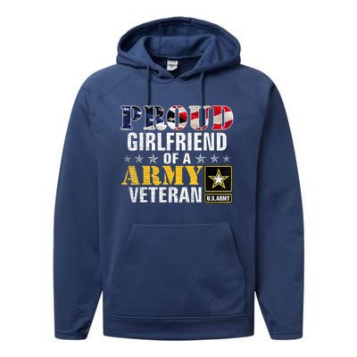 Proud Girlfriend Of A Army Veteran American Flag Military Performance Fleece Hoodie