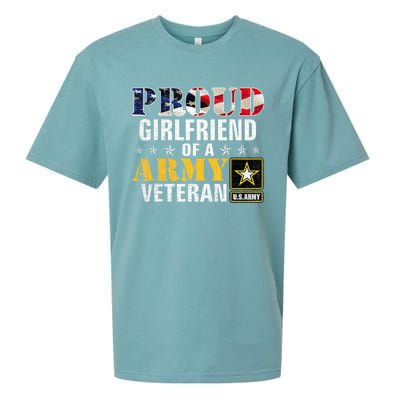 Proud Girlfriend Of A Army Veteran American Flag Military Sueded Cloud Jersey T-Shirt