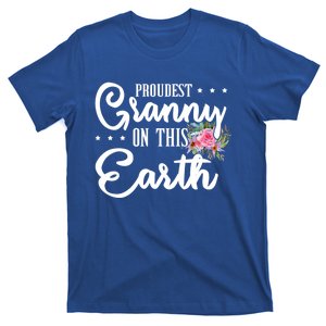 Proudest Granny On This Earth Grandma Floral Mothers Day Gift T-Shirt