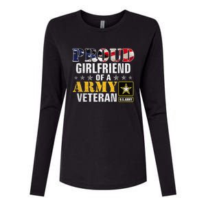 Proud Girlfriend Of A Army Veteran American Flag Military Womens Cotton Relaxed Long Sleeve T-Shirt