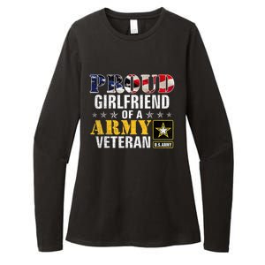 Proud Girlfriend Of A Army Veteran American Flag Military Womens CVC Long Sleeve Shirt