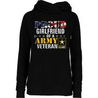 Proud Girlfriend Of A Army Veteran American Flag Military Womens Funnel Neck Pullover Hood