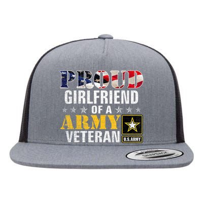 Proud Girlfriend Of A Army Veteran American Flag Military Flat Bill Trucker Hat