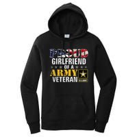 Proud Girlfriend Of A Army Veteran American Flag Military Women's Pullover Hoodie