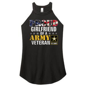 Proud Girlfriend Of A Army Veteran American Flag Military Women's Perfect Tri Rocker Tank