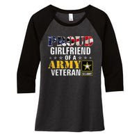 Proud Girlfriend Of A Army Veteran American Flag Military Women's Tri-Blend 3/4-Sleeve Raglan Shirt