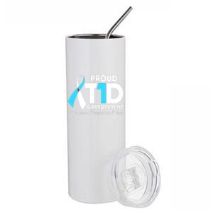 Proud Grandparent Of A T1D Warrior Diabetic Diabetes Awareness Stainless Steel Tumbler