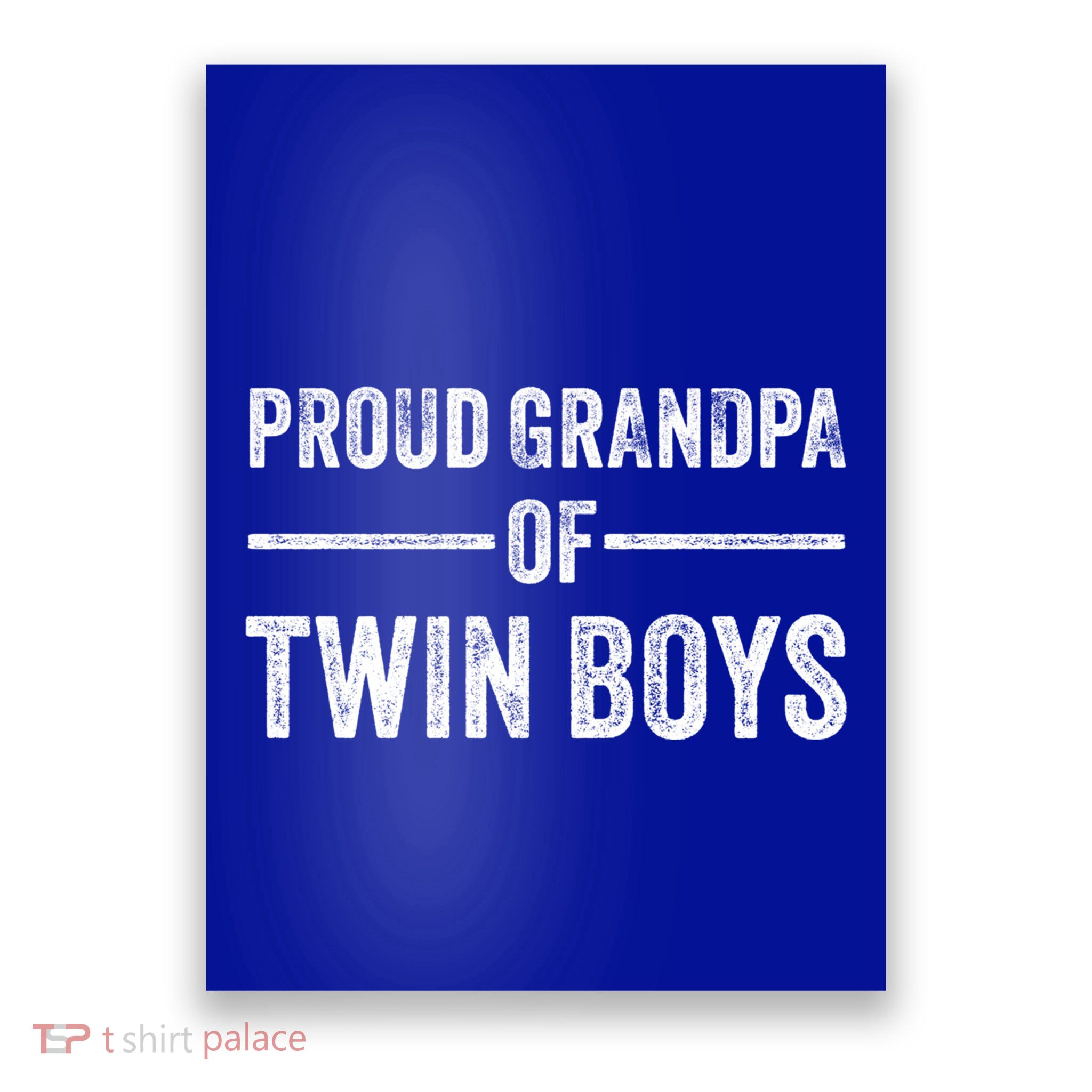 Proud Grandpa Of Twin Funny Granddad Vintage Gift Poster