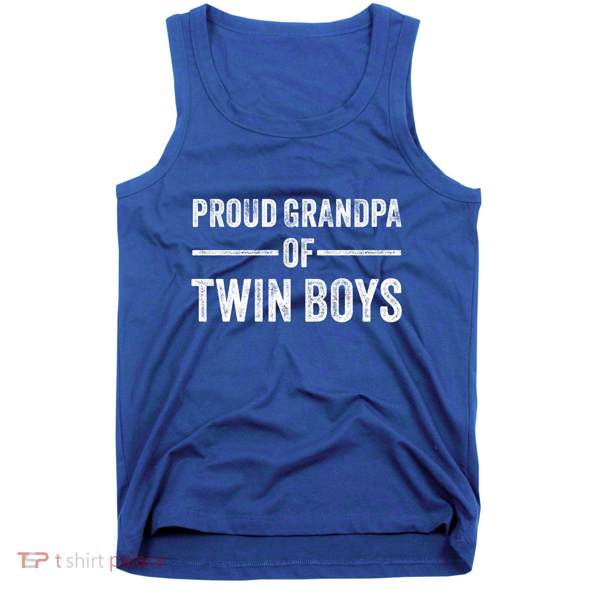 Proud Grandpa Of Twin Funny Granddad Vintage Gift Tank Top