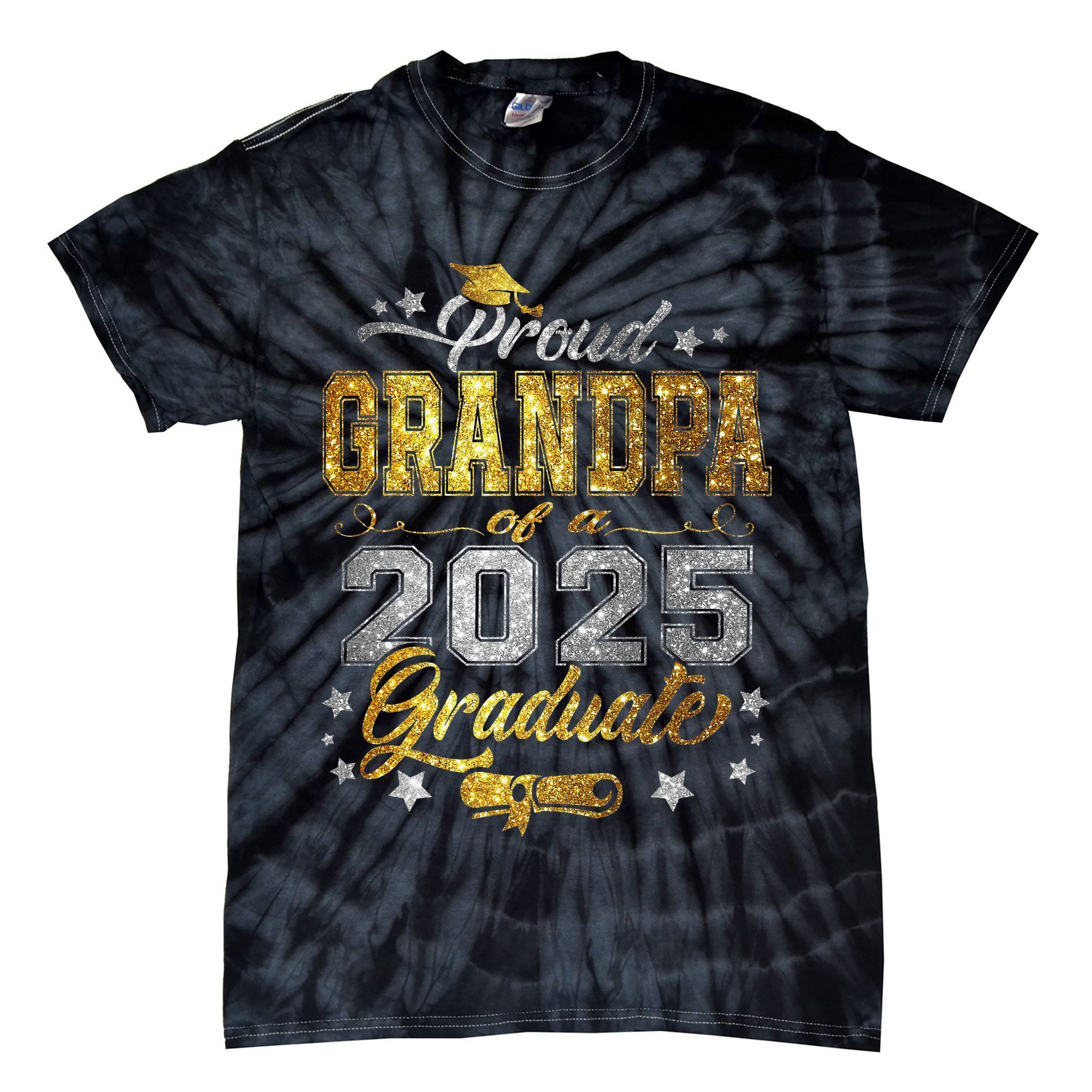Proud Grandpa Of Class Of 2025 Graduate 2025 Senior Grandpa Tie-Dye T-Shirt