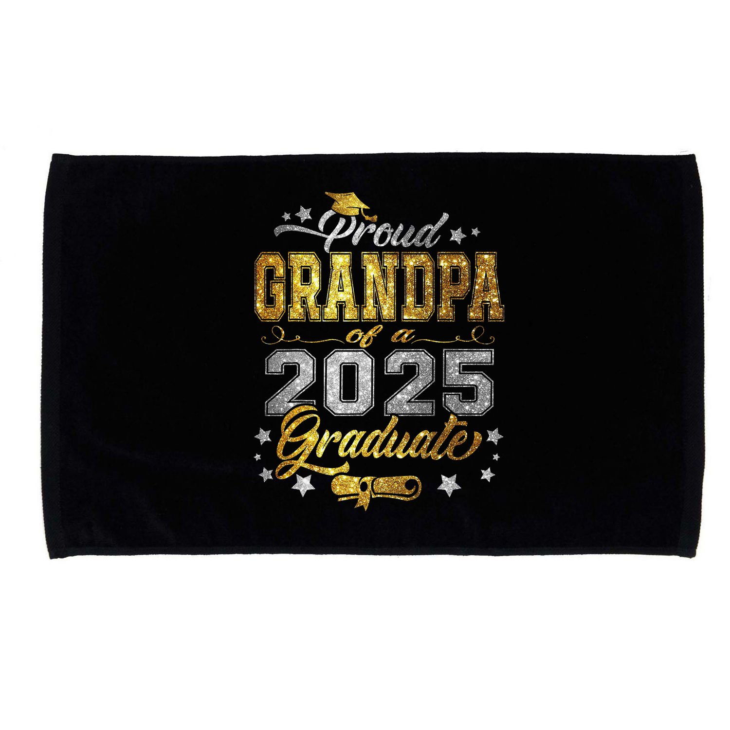 Proud Grandpa Of Class Of 2025 Graduate 2025 Senior Grandpa Microfiber Hand Towel