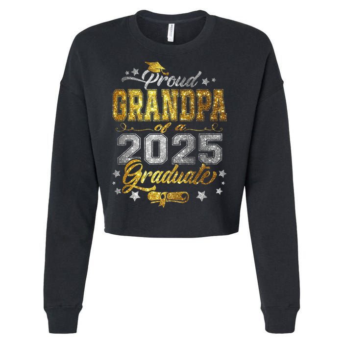 Proud Grandpa Of Class Of 2025 Graduate 2025 Senior Grandpa Cropped Pullover Crew