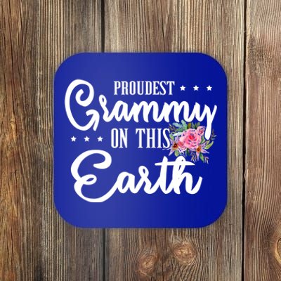 Proudest Grammy On This Earth Grandma Floral Mother's Day Gift Coaster