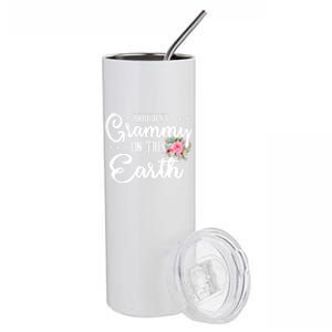 Proudest Grammy On This Earth Grandma Floral Mother's Day Gift Stainless Steel Tumbler